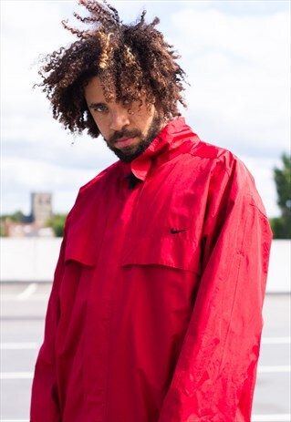 VINTAGE 90'S NIKE PARKER JACKET IN RED AND BLACK