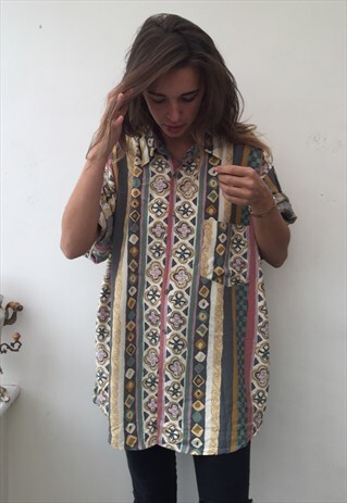 CRAZY PATTERN OVERSIZED RETRO VINTAGE UNISEX FESTIVAL SHIRT