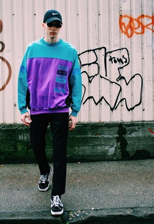 RARE VINTAGE 90S COLOUR BLOCK ADIDAS SWEATSHIRT