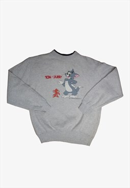 Vintage 1999 Tom & Jerry Graphic Print Grey Sweatshirt