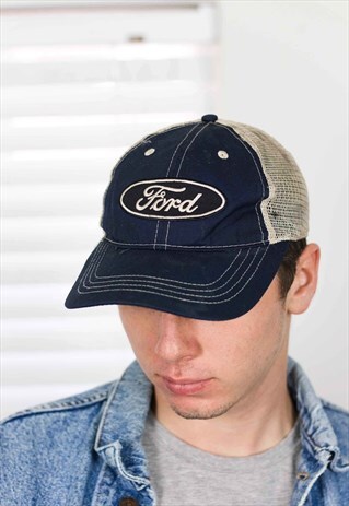 VINTAGE FORD TRUCKER CAP LOGO 90S ONE SIZE 1.9