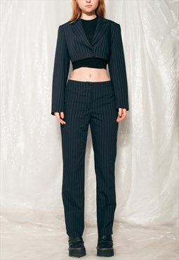 Vintage Betty Barclay Suit Y2K Cropped Blazer Pants Set