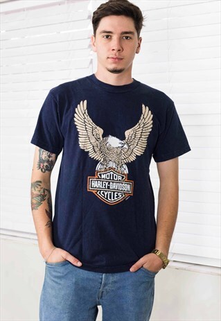 VINTAGE HARLEY-DAVIDSON T-SHIRT LOGO 90S M 8.0