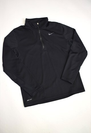 VINTAGE 90S NIKE BLACK ZIP TRACK SWEATSHIRT