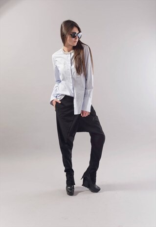 OVERSIZED SHIRT WHITE TOP EMBELLISHED WITH BEADS F1789