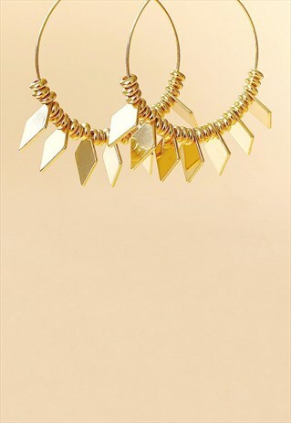 LARGE GOLD GODDESS HOOPS EARRINGS