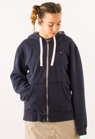 VINTAGE BLUE TOMMY HILFIGER FULL ZIP HOODIE