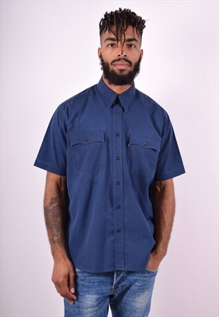 LEVI'S MENS VINTAGE SHIRT LARGE BLUE 90'S