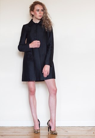 VINTAGE 1960S BLACK SILK COAT
