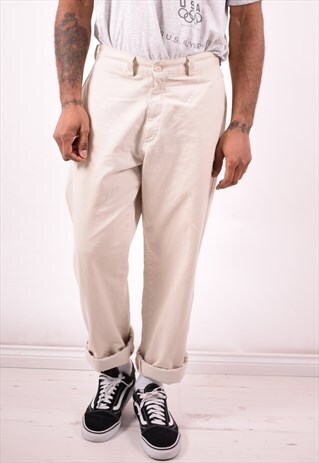 POLO RALPH LAUREN MENS VINTAGE TROUSERS W34 L32 GREY 90S