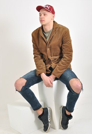 VINTAGE CORDUROY BLAZER JACKET IN BROWN