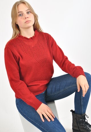 VINTAGE 90'S JUMPER IN MAROON