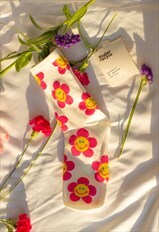 Pink Fun Flower Socks