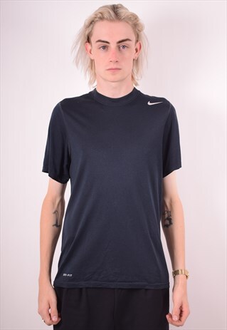 NIKE MENS VINTAGE T-SHIRT TOP SMALL NAVY BLUE 90S