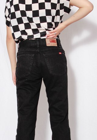 Vintage 90s Grunge Y2k MUSTANG Black High Rise Straight Jean