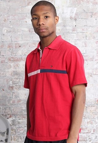 VINTAGE TOMMY HILFIGER CHEST LOGO T-SHIRT RED