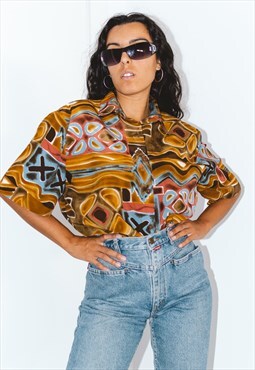 Vintage 90s handmade Patterned Abstract Shirt