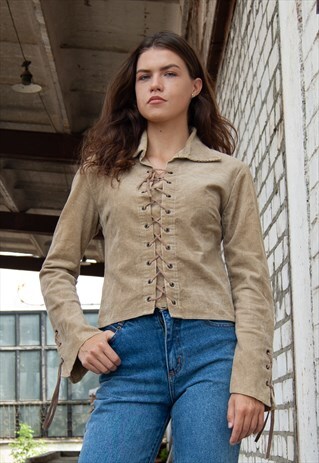 VINTAGE RETRO BEIGE CORDUROY JACKET