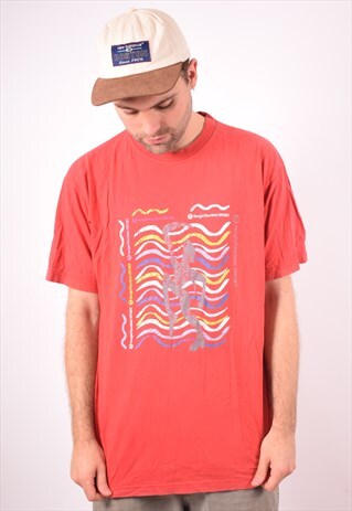 SERGIO TACCHINI MENS VINTAGE T-SHIRT TOP XL RED 90S