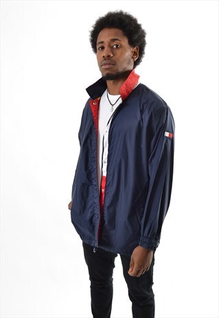 BLUE TOMMY HILFIGER RETRO WINDBREAKER JACKET RLH6145