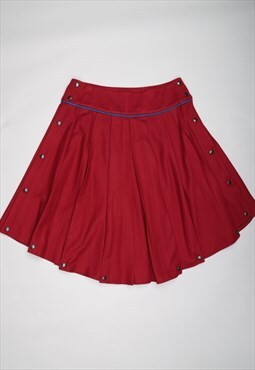 Byblos burgundy pleated button grunge skirt