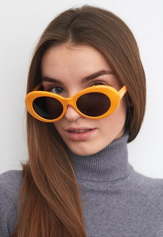 ORANGE OVAL KURT COBAIN SUNGLASSES