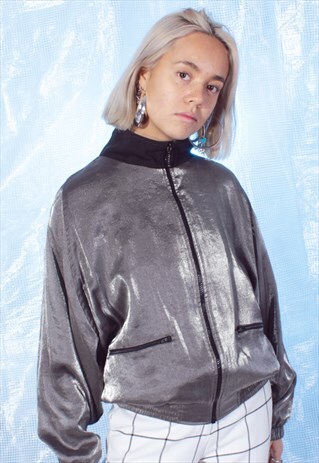 VINTAGE OPEN MINDS SPORT METALLIC SILVER JACKET