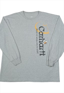 Vintage Carhartt Long Sleeve T-Shirt Grey XL