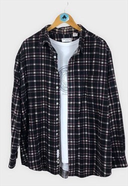 Vintage Cord Shirt Black Patterned / Check / Flannel XL