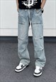 Blue Washed Denim jeans pants trousers