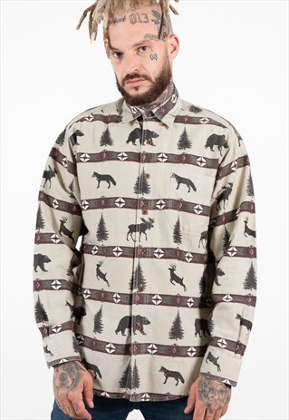 VINTAGE 80S WOOLRICH WINTER SHIRT / S7996