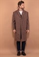 Vintage 70's Men Wool Coat in Brown
