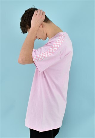 G&G UNISEX PINK/WHITE CHEQUERED TEE