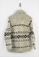 VINTAGE CABLE KNITWEAR CARDIGAN GREY LADIES SMALL
