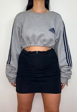 Adidas Grey Cropped Sweatshirt