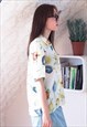 LIGHT YELLOW SHORT SLEEVE SATINY SHIRT