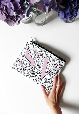 REGINA PRINT MONOGRAM CLUTCH BAG - MAKE UP BAG