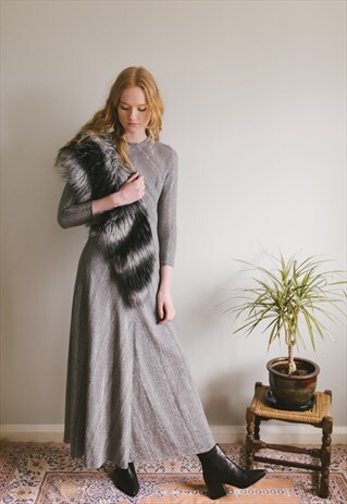 VINTAGE SEVENTIES METALLIC MAXI DRESS