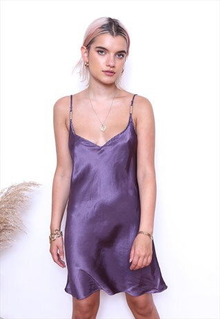 purple satin slip