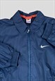 Nike Vintage 90s Blue jacket Jersey lined  Embroidered 