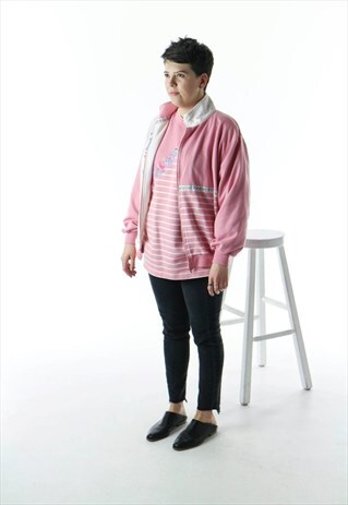 PASTEL COLOR BLOCK JACKET / 90S PINK FLORAL JACKET