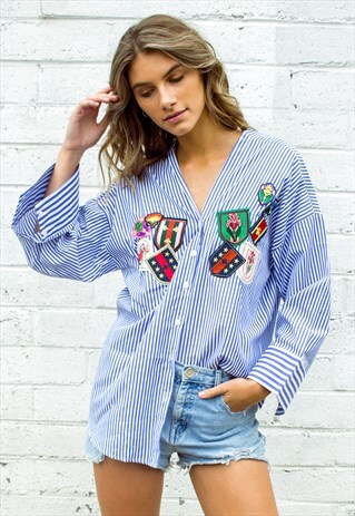 PATCHED SHIRT IN STRIPES