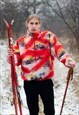 Vintage 90s Mountain Print 1/2 Zip Puffer Ski Sweatshirt