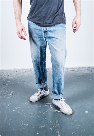 VINTAGE BLUE LEVI'S 505 PAINT JEANS