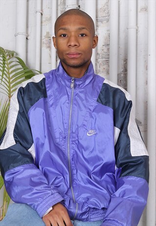 VINTAGE NIKE INTERNATIONAL LOGO TRACK JACKET PURPLE
