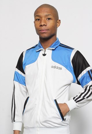 VINTAGE ADIDAS ORIGINALS BLUE TRACK JACKET