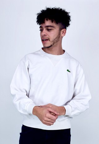 VINTAGE 90'S LACOSTE WHITE SWEATSHIRT