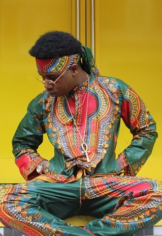 AFRICAN PRINT TWO PIECE - DASHIKI TROUSERS - TRIBAL SHIRT
