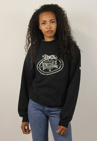 VINTAGE LONSDALE 90S BLACK SWEATSHIRT