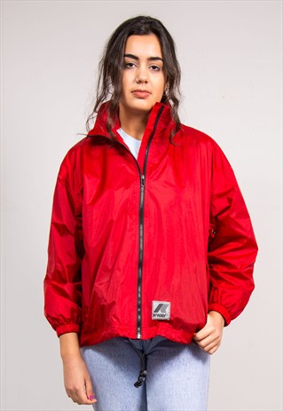 90's Vintage Red K-Way Cagoule Jacket | The Vintage Scene | ASOS ...